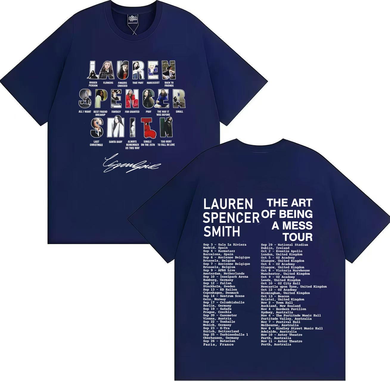 

Fashion The Art of Being A Mess Tour 2026 Lauren Spencer Smith Breathable Pattern Top Short Sleeved Unisexs Women Tshirt Summer 4XL