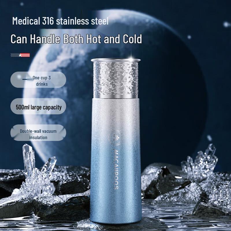 Macaiiroos Portable Vacuum Insulated Stainless Steel Bottle