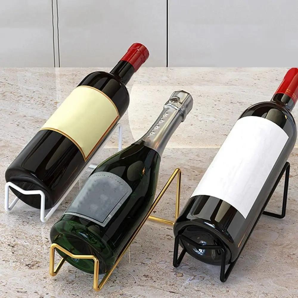 Wine Rack Display Bottle Beer Holder Champagne Stand Drink Shelf Stainless Steel Simple Household Bar Counter Decoration