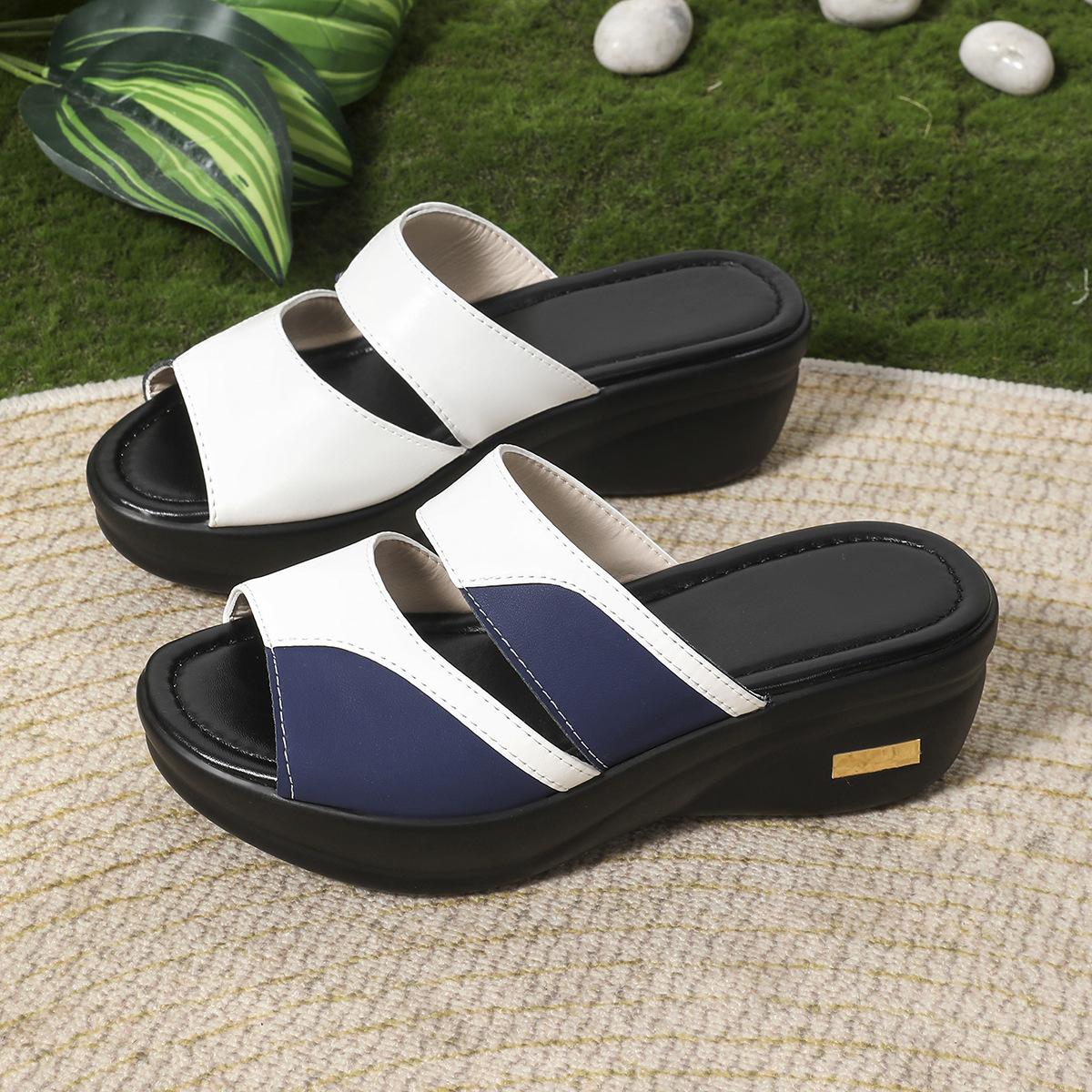 

Новые женские босоножки на платформе Broken Fish Mouth с открытым носком - цветные тапочки с толстой подошвой, увеличивающие рост 43 белый