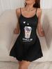 Summer Women's Printed Strappy Mini Dress: Casual, Comfortable, Sexy Nightgown