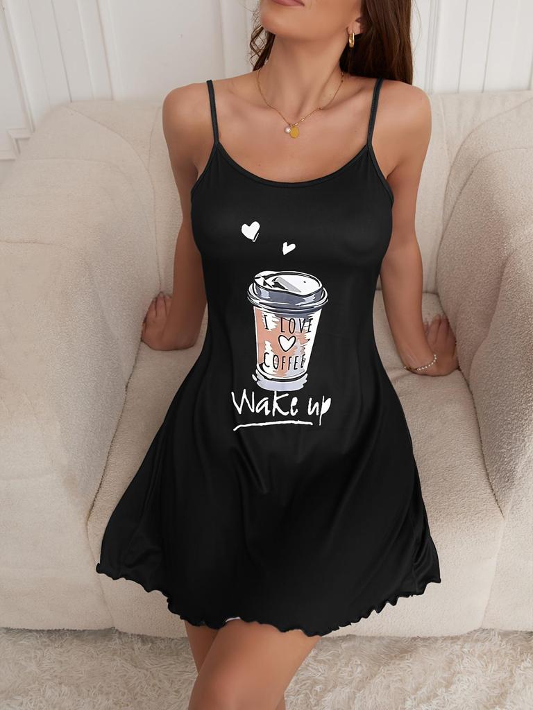 Summer Women's Printed Strappy Mini Dress: Casual, Comfortable, Sexy Nightgown