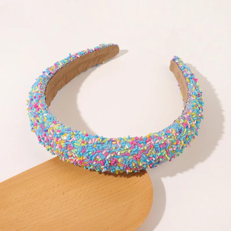 Colorful Candy Acrylic Headbands for Women Sweet Girl Birthday Gift Rainbow Candy Cream Color Hairbands Birthday Cake Headwears