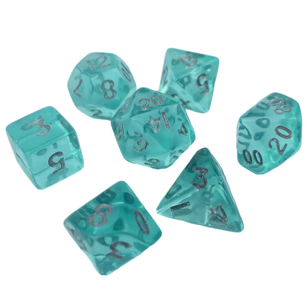 Mini Polyhedral Dices Set Clear Multi-Sided Acrylic Dices Tiny Role Playing Table Game Dices Portable Small Decoration