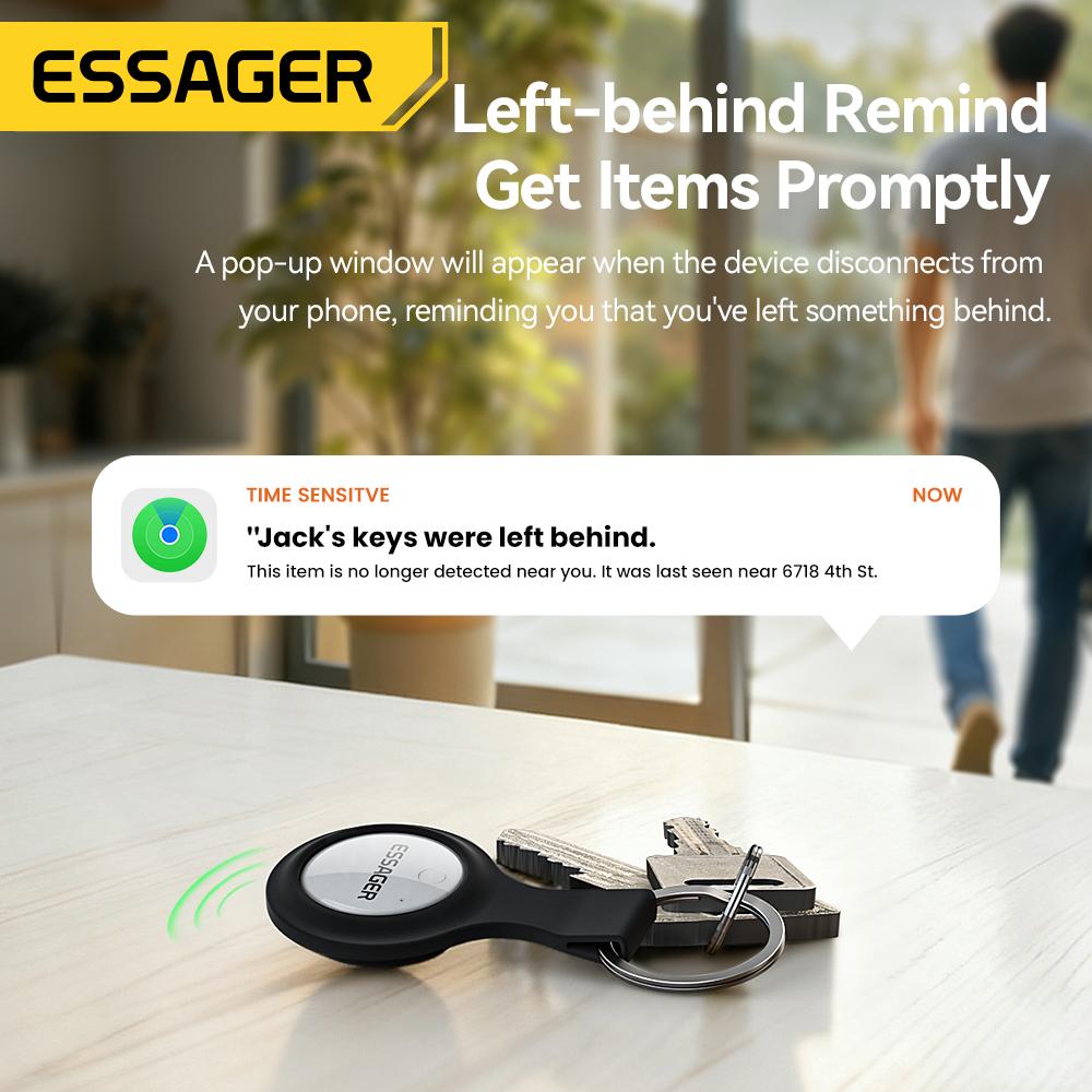 Essager Works with Apple Find My Smart Tag - Bluetooth GPS Tracker for Keys, Luggage & Pets, MFi Certified Anti-lost Finder Device for iOS