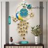 SM Interior Big Clock Wall Peacock Metal Wall Art Aesthetic Silent Clock Wall Fashion Nordic Restaurant Wanduhr Ornaments Home