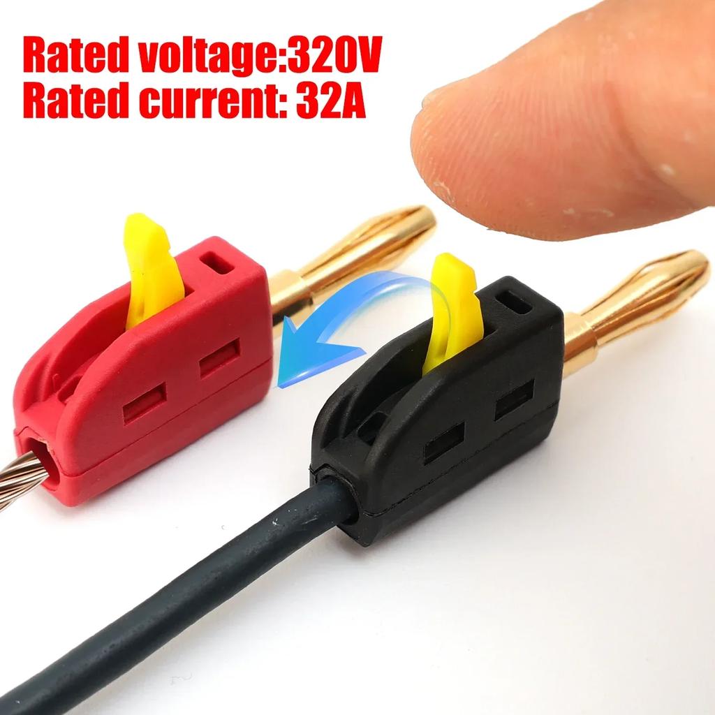 4mm Solderless Quick Wire Connector High Current 32A Banana Plug Terminal Block Power Testing Instrument Plug Musical Speaker