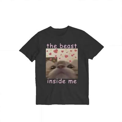 A besta dentro de mim Meme de Gato Camiseta Presente para Mulheres Camiseta Dank Memes Camisetas Inapropriadas Camisetas de Gatos Bobos Camiseta Desequilibrada