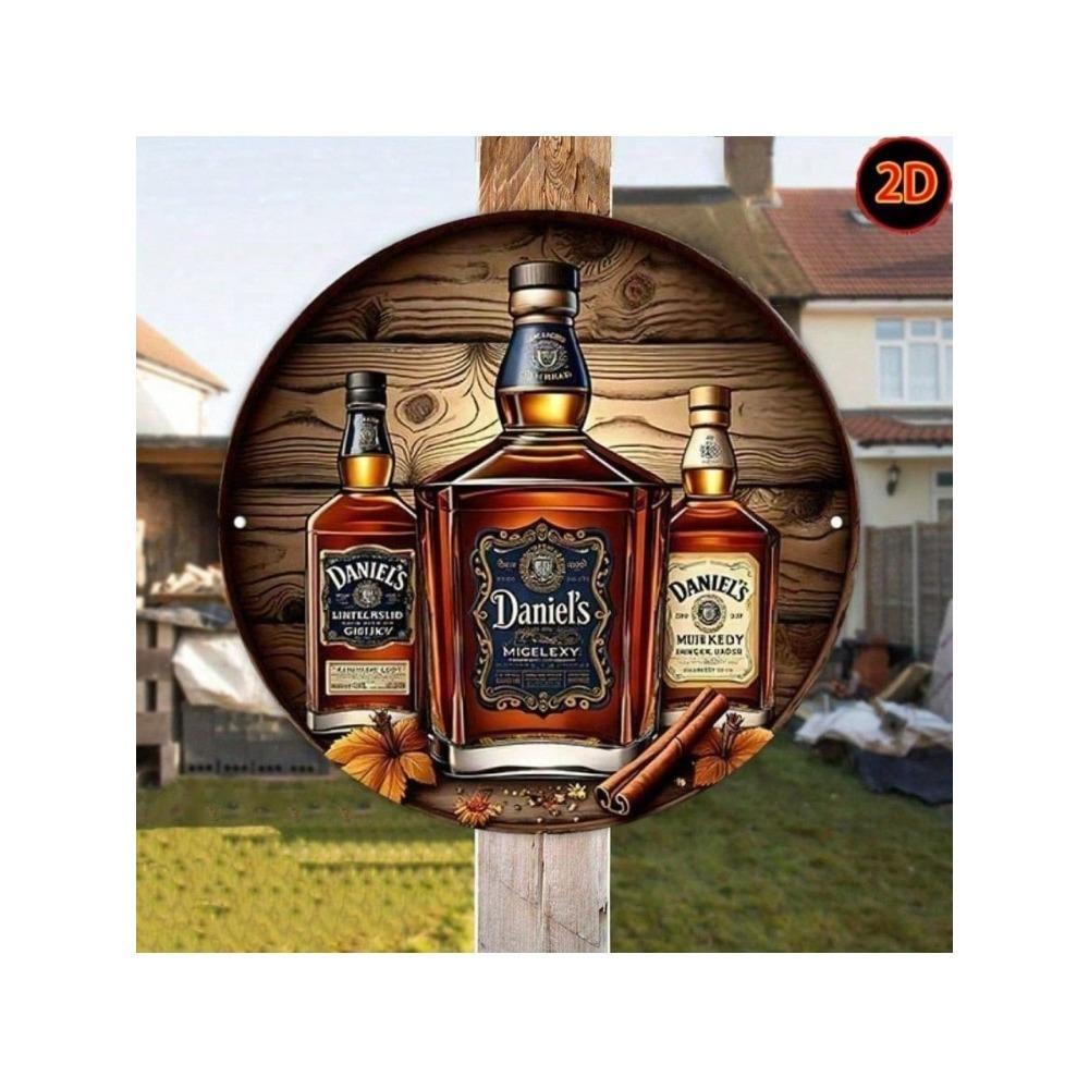 Vintage Metallwandkunst Poster Daniel Whiskey Bar Dekor 20x20cm
