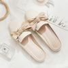 Fashion Aphixta 2025 New Summer Pearl Women Slides Ladies Shoes Flat Heel Cool Fashion Bow Fabrics Footwear Slippers Plus Big Size 43
