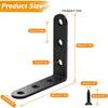 10Pcs Black Heavy Duty L Bracket 3.15 Inch, Stainless Steel 90° Right Angle Shelf Support with Screws for Floating Shelf Cabinet