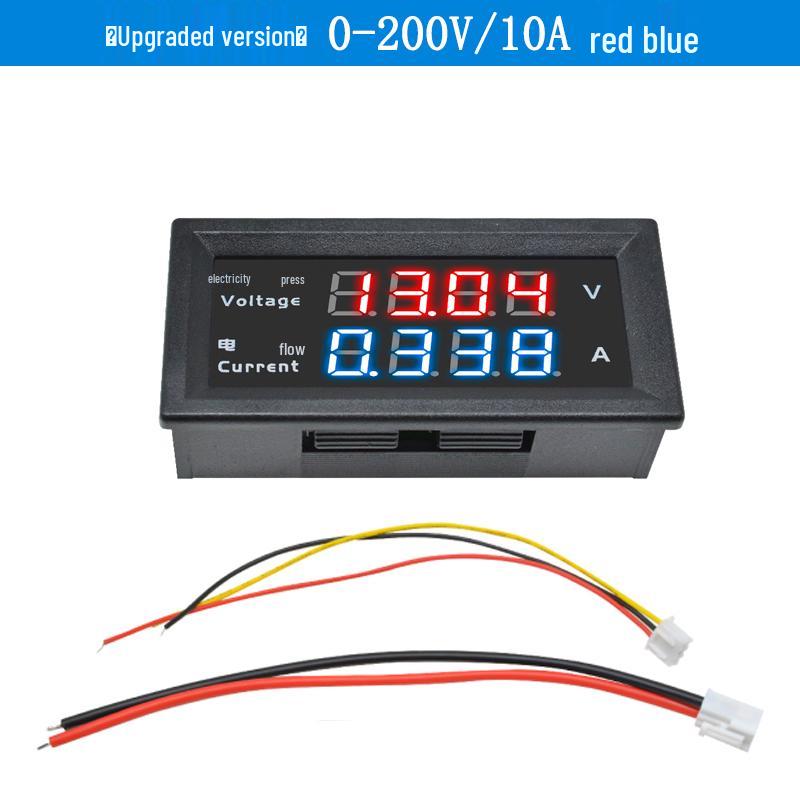 Digital LED DC Current Voltage Meter, Dual Display: 0-100V/200V, 10A/50A/100A Ammeter