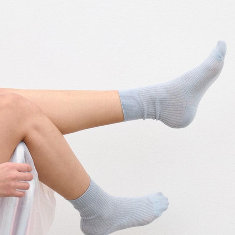 

LOWTEAL WOOL BLEND BASIC SOCKS(3COLOR) GREYISH BLUE