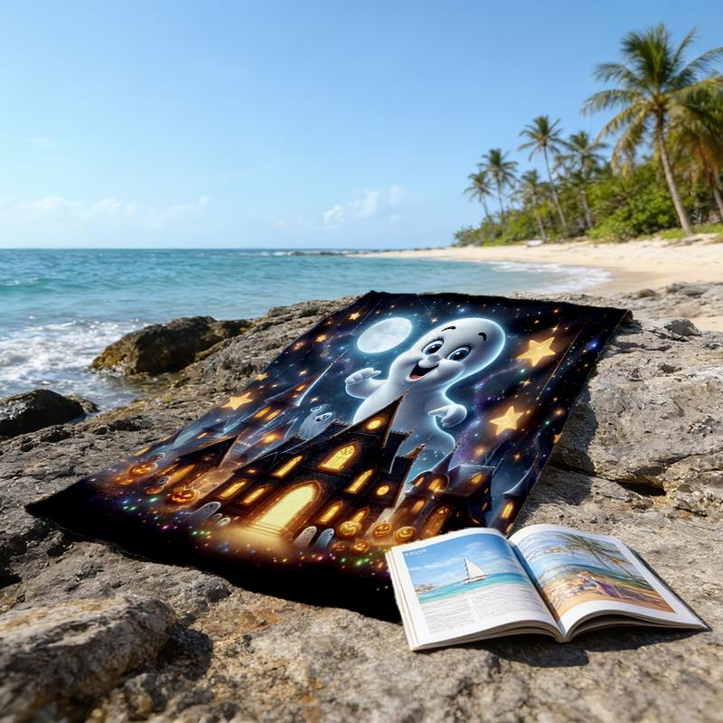 1pc Casper1 Beach Towel, Beach and Seaside Swimming Pool Equipment, Fashion Pattern, Rectangular, Travel Essentials