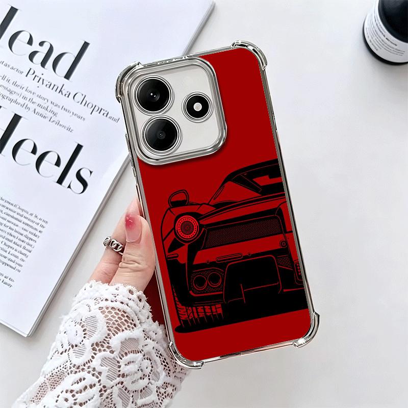 Super Sports Car Simple Desgin Soft Phone Case For Xiaomi Redmi Note 14 15 Pro Plus 13 12 11S 11T 5G 10 9S 9 Plating Anti-Fall F