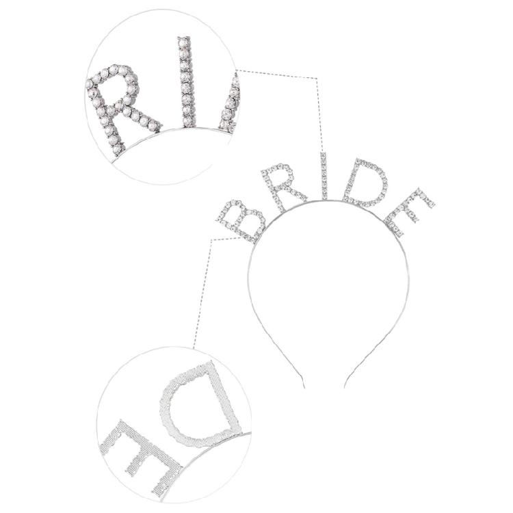 Wedding Day Set Rhinestones Hair Ornament Bridal Veil With Adjustable Shoulder Fasteners