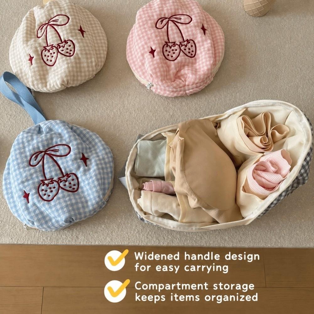 Multifunctional 3in 1 Underwear Storage Bag with Zipper Portable Use Bra Organizer Large Capacity Toiletry Storage Bag
