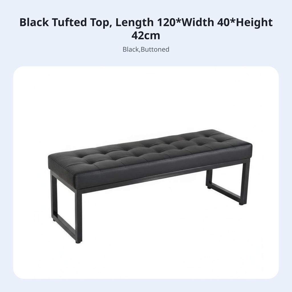 Upholstered Long Bench Light Luxury design Padded Bench with Metal Legs Minimalist Design Thick Comfortable pad for Entryway