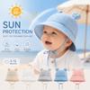 Chapeau de soleil Panama 3-12 mois avec oreilles Chapeau seau pour nouveau-né Chapeau de soleil mignon pour bébé Jeu en extérieur
