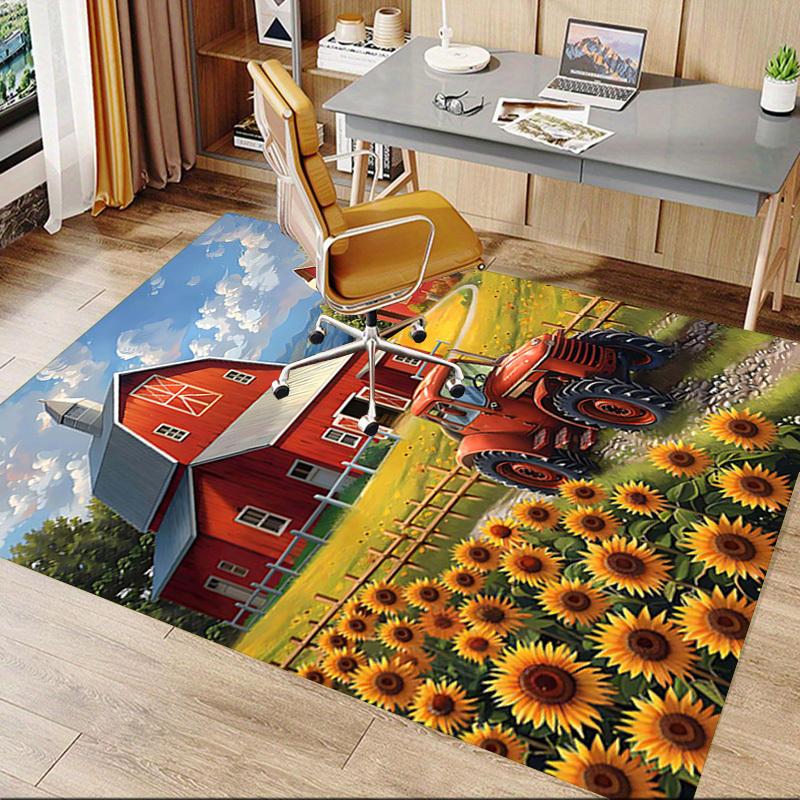 1PC farm tractor Non-Slip Floor Carpet Compatible for Office&Living Room&Bedroom&Dining room - Flat- Soft & Pattern, Vibrant Colors-W231