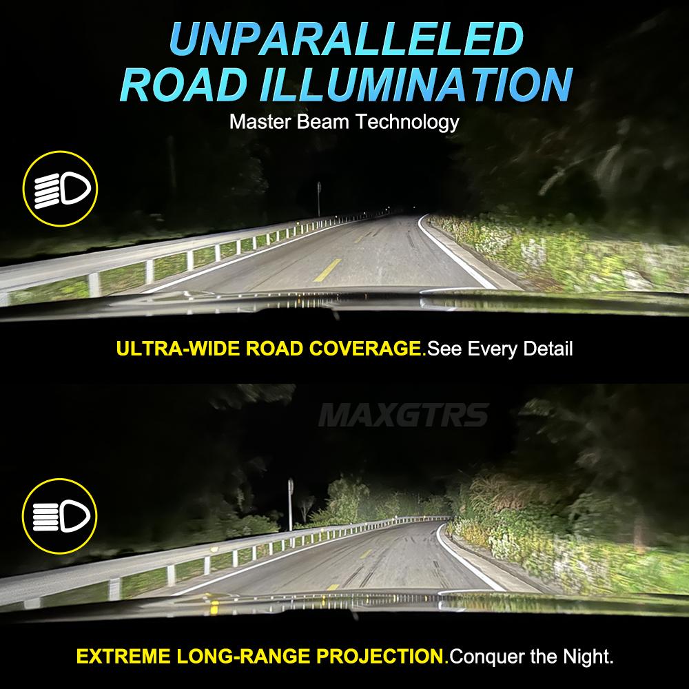 MAXGTRS 2x Laser 3.0 Inch Bi LED Hyperboloid Projector Lens H7 H4 9005 9006 Headlight Bulb Lenticular Optics For Hella 3R Car Accessories