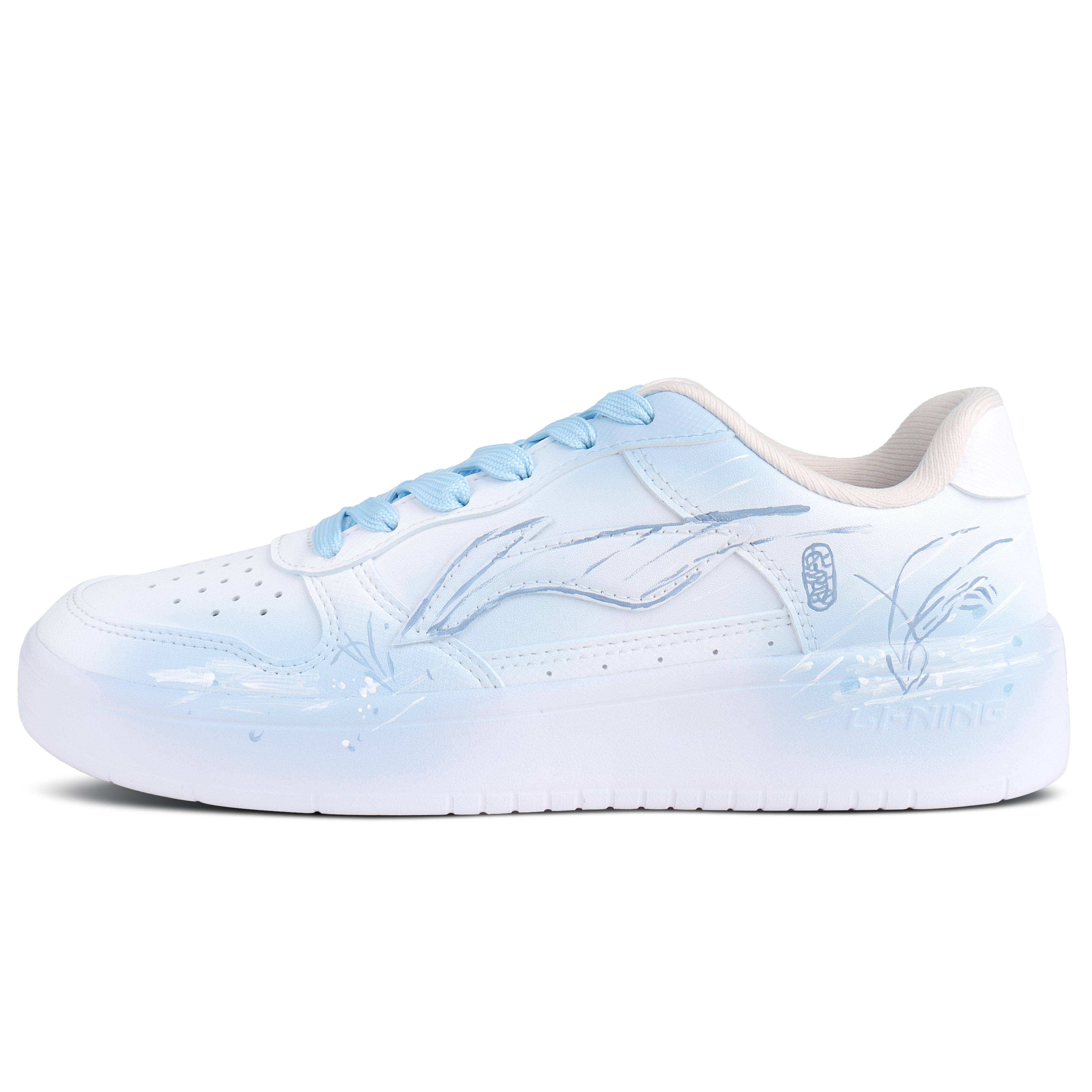Li Ning Плывущая лодка Легкие Устойчивые к истиранию Низкие Скейтбордические кроссовки Унисекс AGCS419-1(Команда1582-) 42