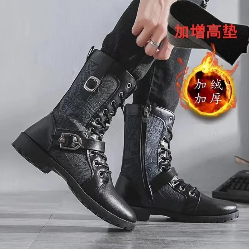 Autumn Men's Boots Leather Casual Shoes for Men Warm High Top Male Boots Comfortable Breathable Mens Boot 2025 Botas Para Hombre