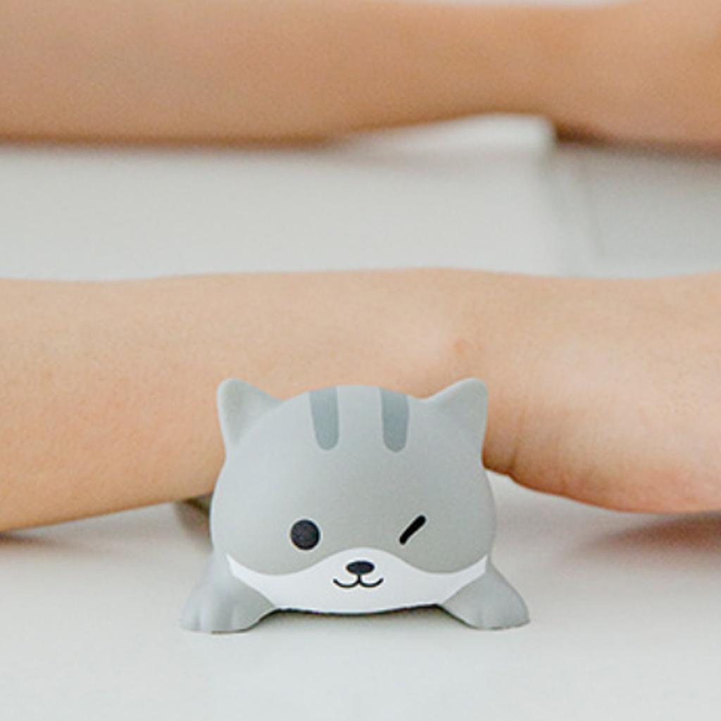 Maus Handgelenkauflage Niedliches Cartoon Tier Bequem Ergonomisch Dekompressions Handgelenkstützpolster für Zuhause Büro Graue Katze