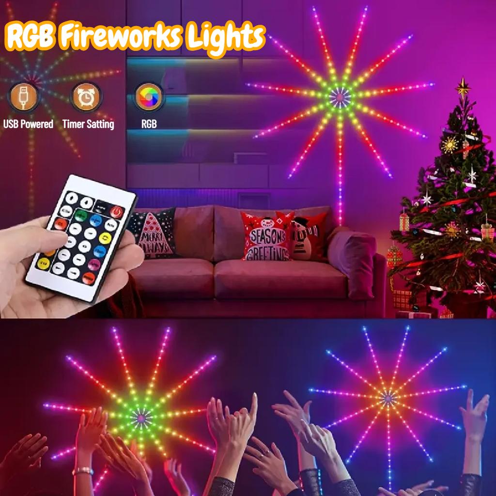1/2/4 Set RGBIC Smart Feuerwerk LED Streifenlicht USB Betrieben Innen Schlafzimmer Dekorationslichter Für Weihnachten Party Ramadan Feiertagsatmosphäre Lampe