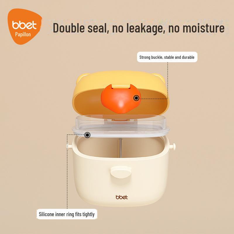 Portable Baby Snack & Milk Powder Box with Separate Layers for Outdoor Use