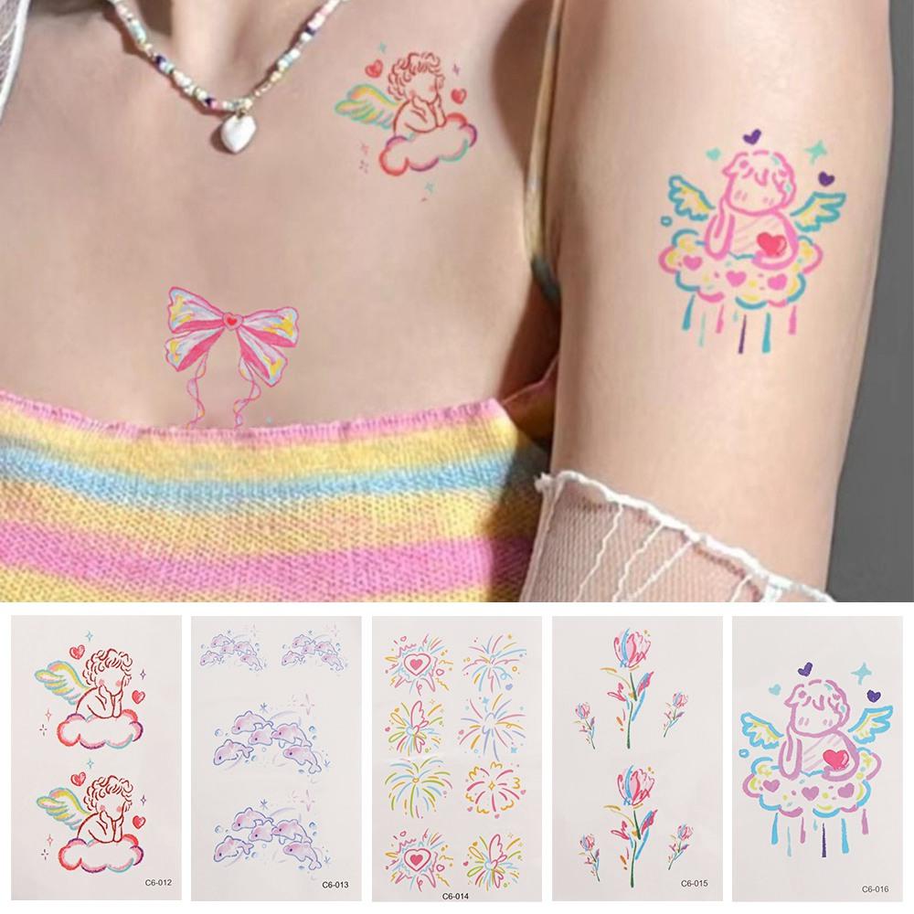 Butterfly Temporary Tattoo Stickers Cloud Makeup Tattoo Decals Long-lasting Body Art Sticker  Legs