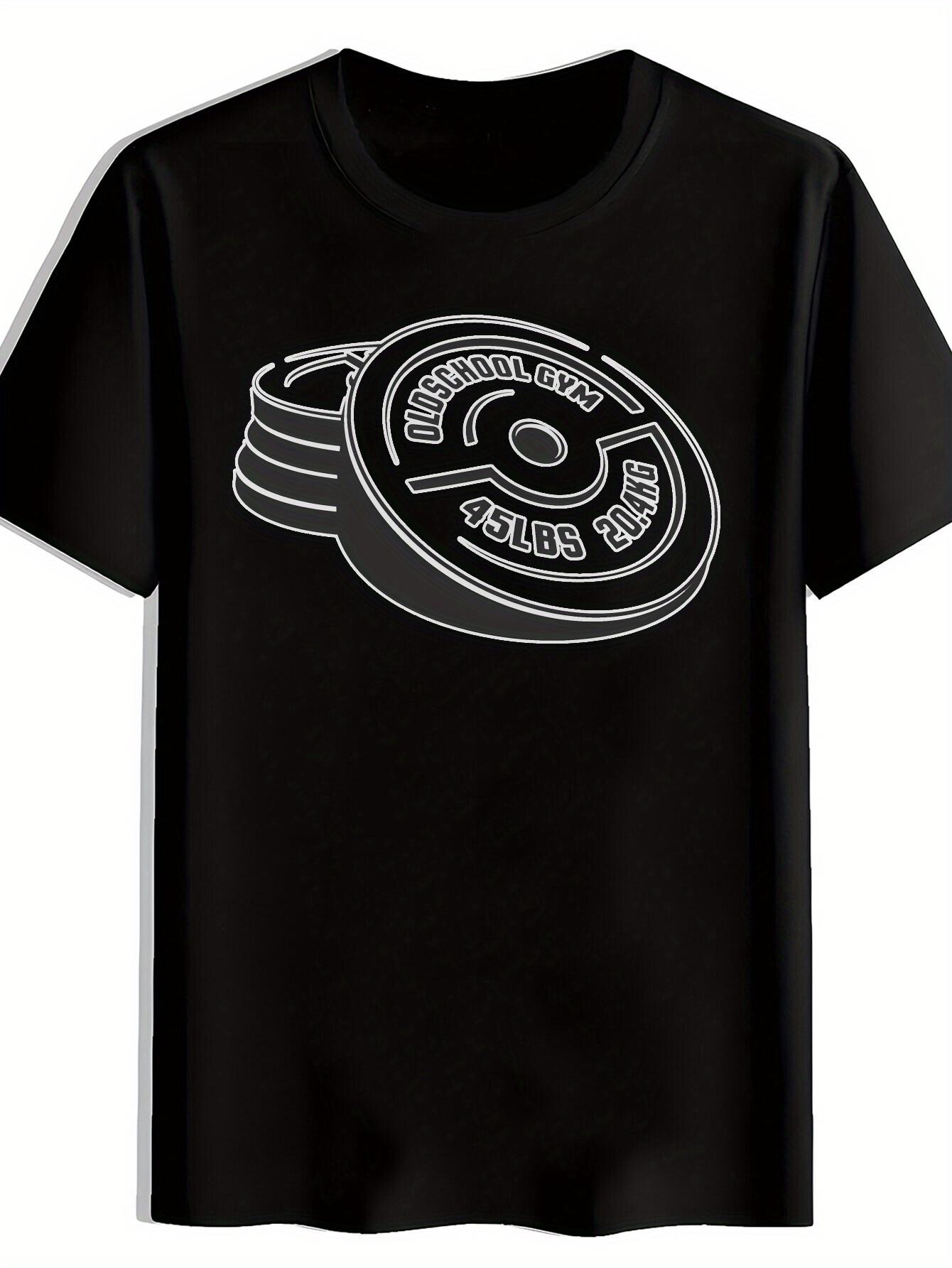 Gym Motivation Workout T-shirt - Heavy Duty Graphic Tee with Weight Plate Design XXXXL