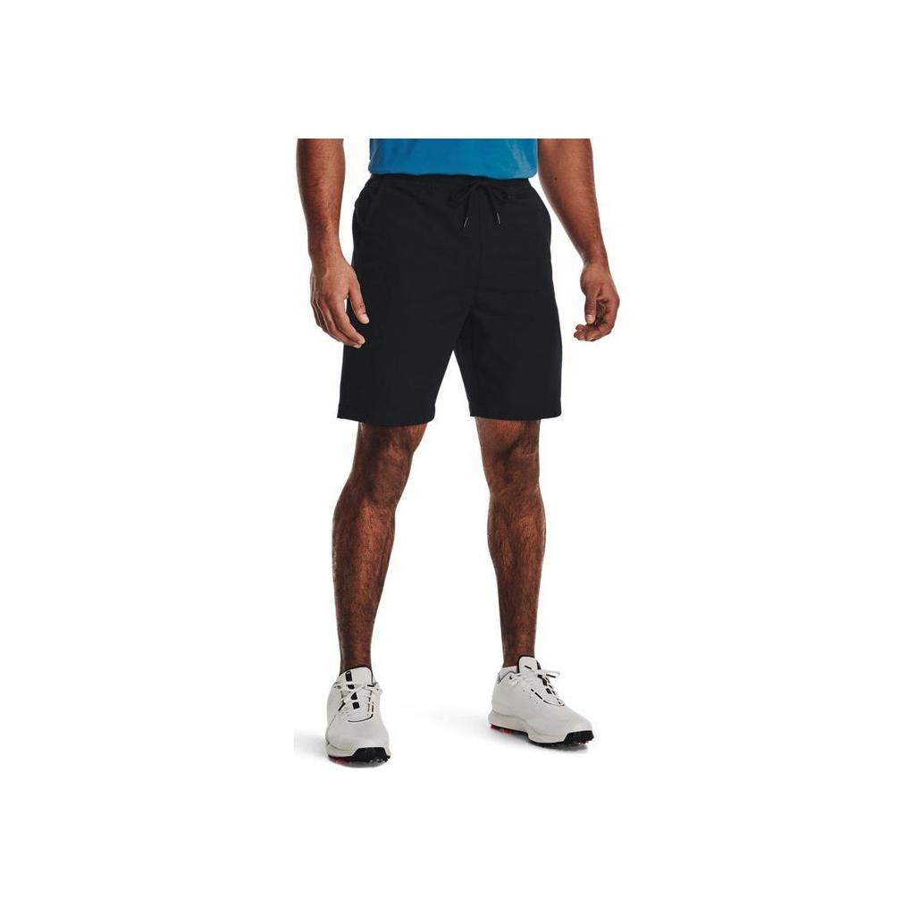 Under Armour Solid Logo Drawstring Waist Straight Fit Shorts Summer Men shorts Black 1372547-001
