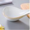 Tai Shun Gold-Rimmed Ceramic Soup Spoon