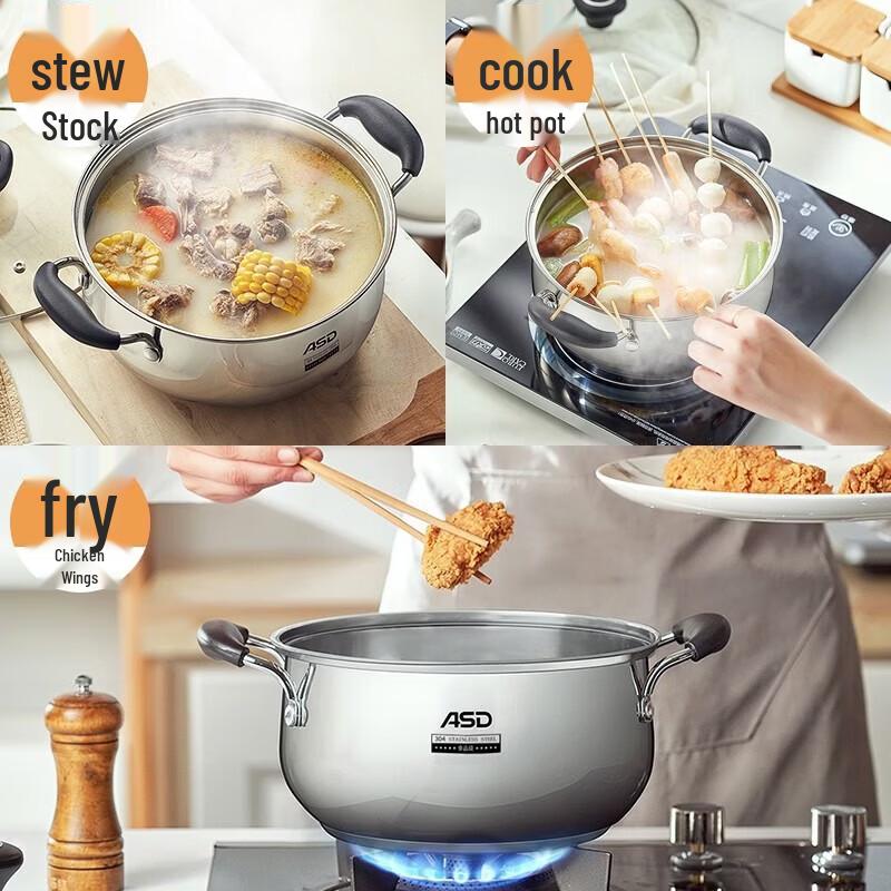 ASD 304 Stainless Steel Steaming Soup Pot