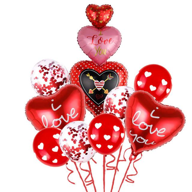 Valentine s Day I love You Balloon Set Love Heart Aluminum Film Balloon Wedding Party Scene Decoration