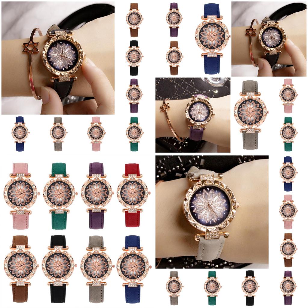 Wholesale Women's Watch With Diamond-set Dial Casual Matte Leather Strap Quartz Movement Redefine Your Style!