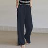 Spring and Summer New Cotton Hemp Loose Elastic Waist Women's Wide Leg Pants