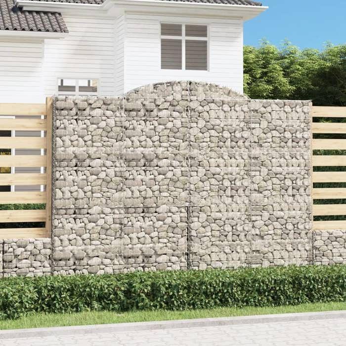 VidaXL Panier de Gabions Arqué, Mur de Soutènement Insonorisant, Cage de Gabion, Gabion pour Pierre, Décoration de Jardin 153521