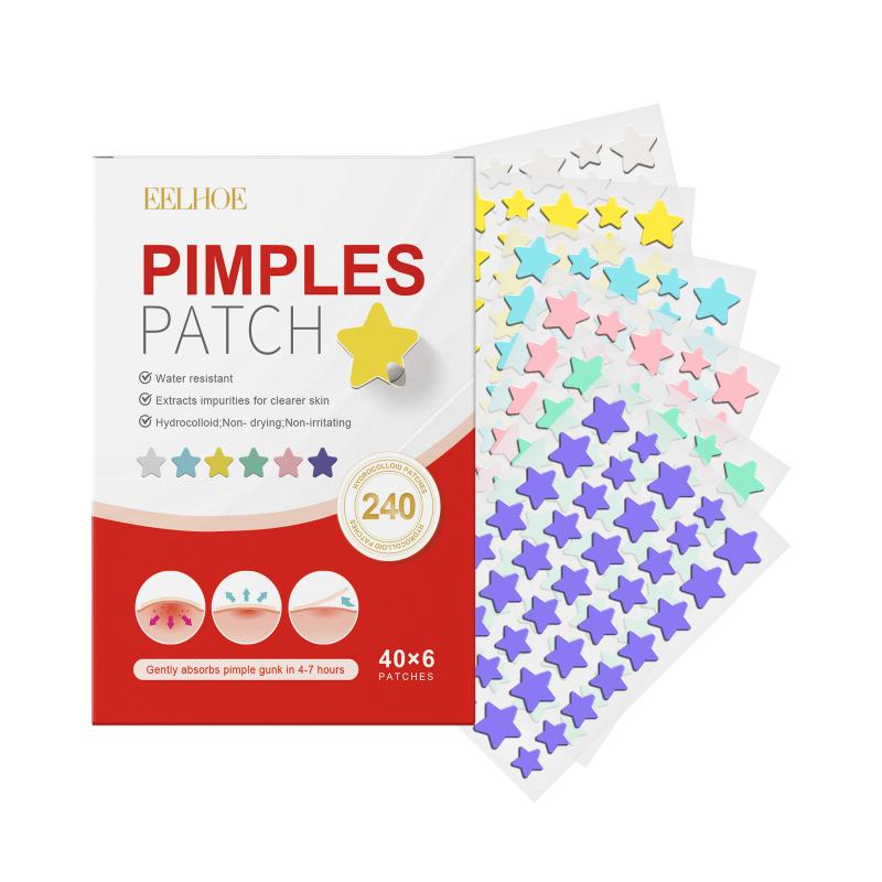Heart Star Flower Round Pimple Patch for Spot Hydrocolloid 240pcs for Blemish Concealing Facial Care