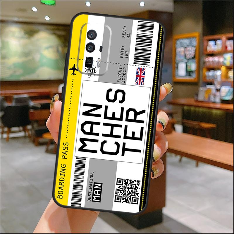 Boarding Pass Ticket Case For Xiaomi 14T Pro 13T 11T 12T 13 14 15 Ultra POCO X7 Pro X3 X5 X6 M6 F5 F6 Pro Cover