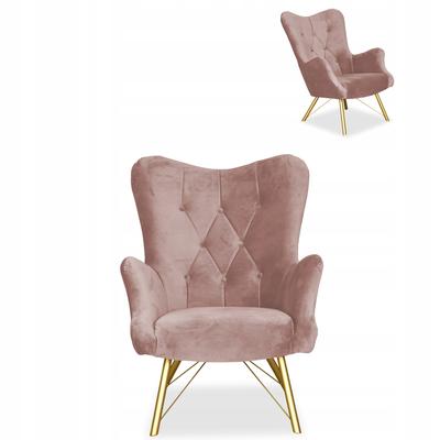 Scandinavian Armchair Luna Eared Quilted Shell Family Furniture Pink Lilac