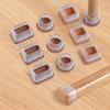 8Pcs Chair Leg Cover Floor Protector with Felt Pad Clear Noise Reduction Scratch Protection Round Square Hardwood Tile Floor Furniture Feet Cover Kit