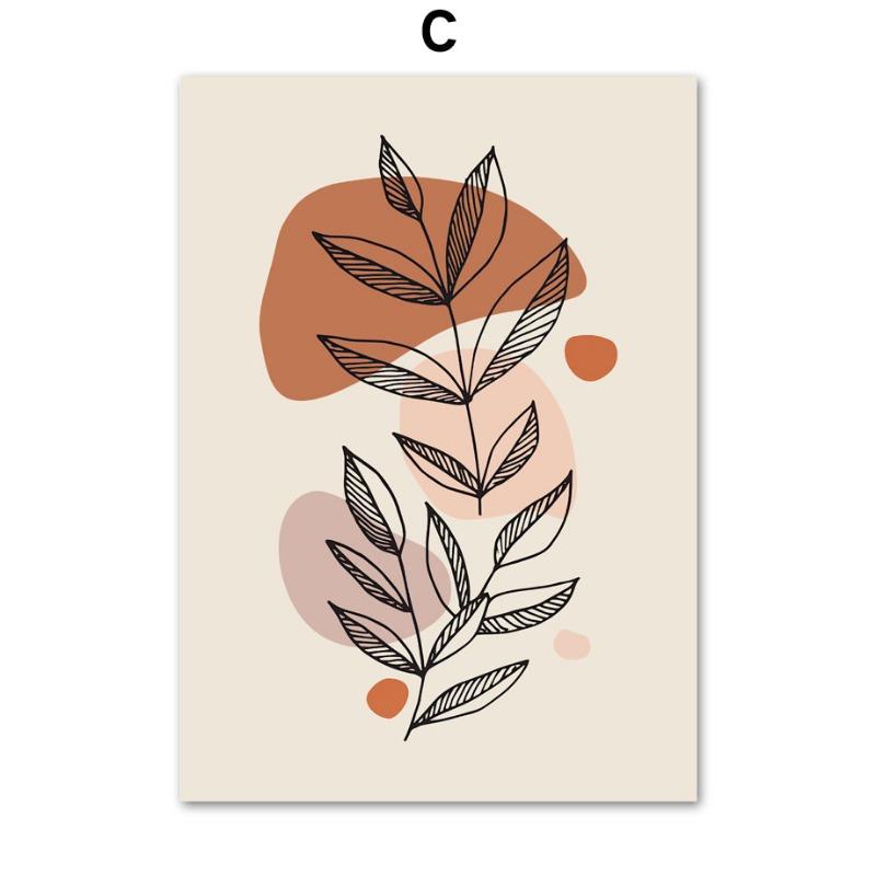 Bohemia Matisse Girl Rainbow Leaf Flower Coffee Abstract Posters Prints Wall Art Canvas Painting Pictures for Living Room Decor