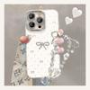 Feather yarn love bow is suitable for Apple 17 mobile phone case iphone15promax new 16 light luxury 14 Huawei