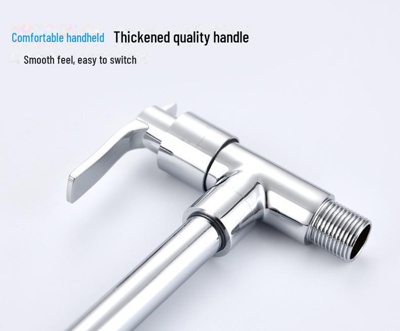 Huang Chao Copper Wall-Mounted Kitchen Faucet for Mop Pool, Single Cold Water, 4-Point Sink