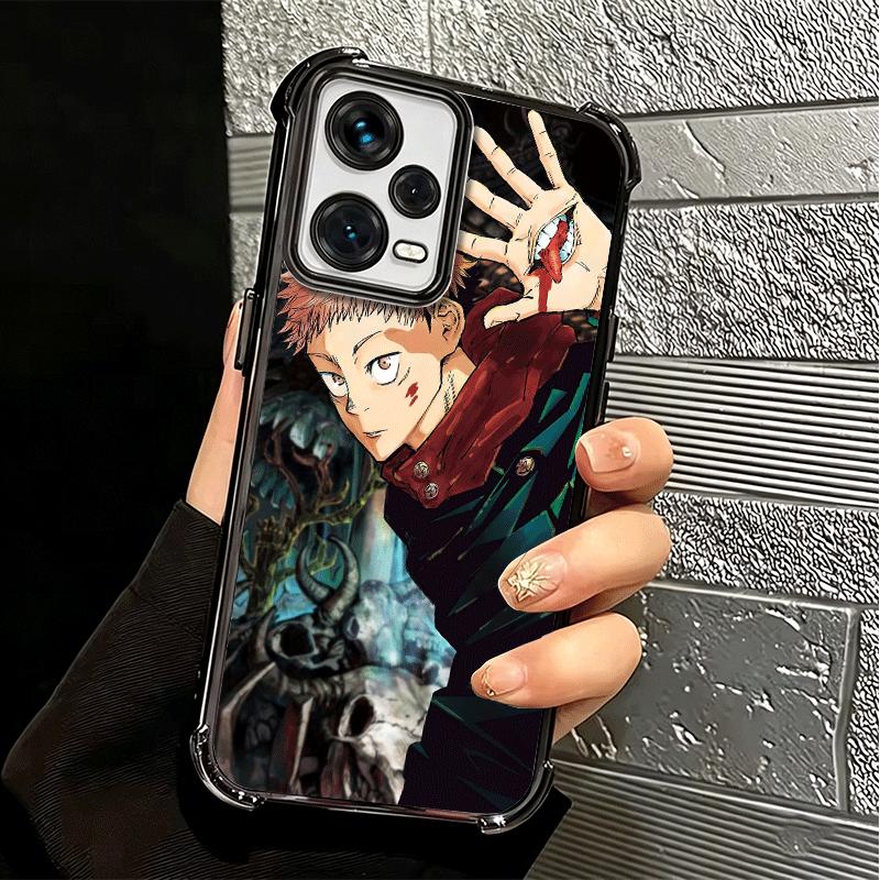 Anime Itadori Yuji JUJUSU Plating Phone Case For Xiaomi Redmi Note 14 15 Pro Plus 13 12 11 11S 11T 10 9S 9 5G Anti-Fall Airabag