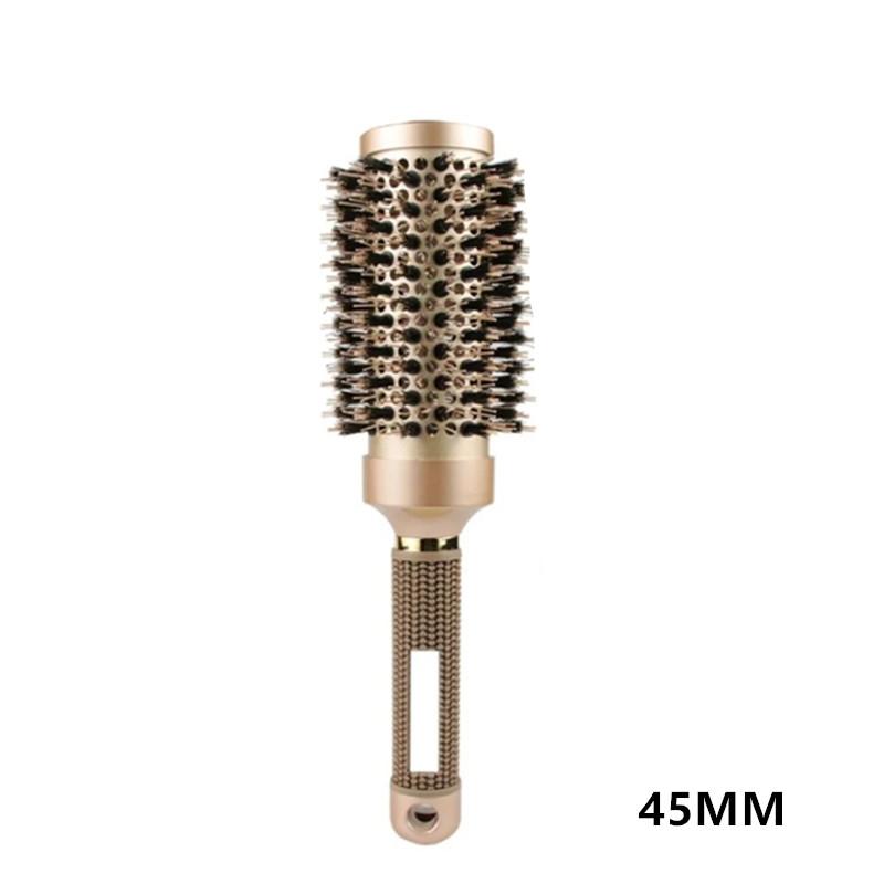 Professional 1PC 4 Size Gold Round Hair Comb Hairdressing Curling Hair Brushes Barrel Comb For Blow Dry Salon Styling Tools