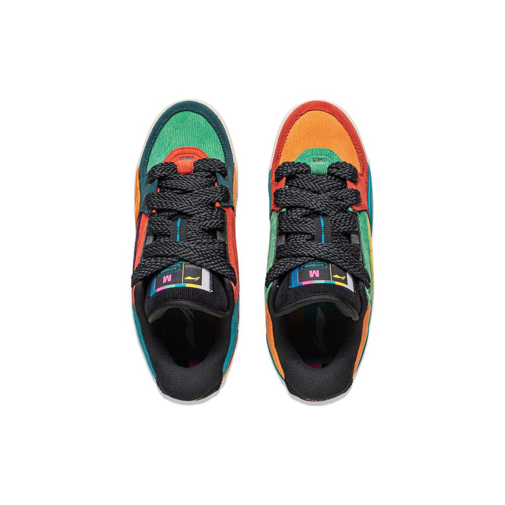 Li Ning Rsr 101 Hot Wave Trendy Comfortable Versatile Couple Style Non-Slip Lightweight Low-Top Skate Shoes Unisex Sneakers Red Green Orange ABCT041-3