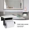Marble Roll Paper Holder Multifunctional Modern Style Paper Towel Dispenser Wall Mounted with Phone Holder for Bathroom Washroom